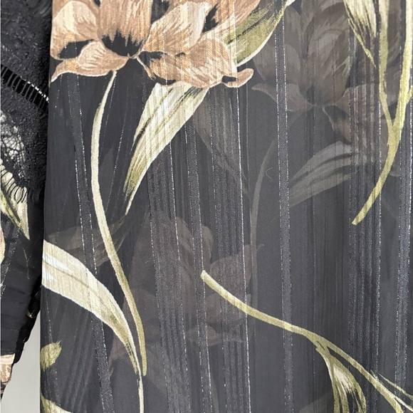 NWOT Anthropologie Fig & Flower Sheer Dark Floral Boho Top Size M - Picture 5 of 6
